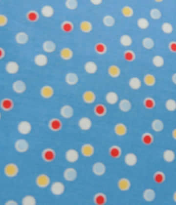 Colorful Dots on Blue Dog Diaper Fabric