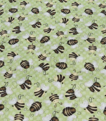 Green with Bumblebees Fabric Diaper Dog